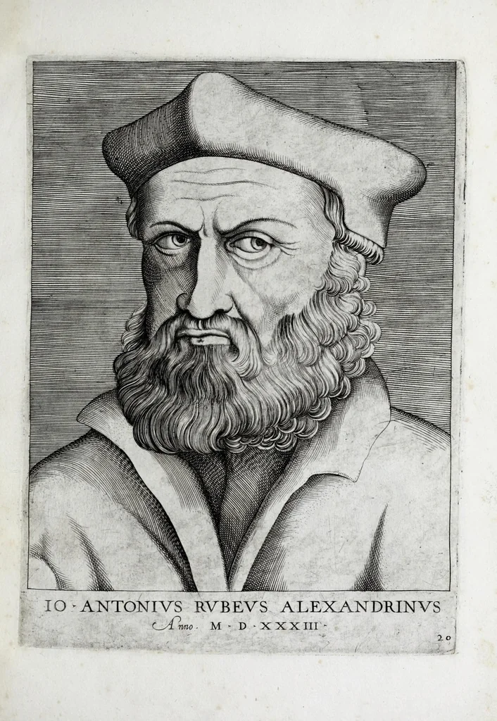 An illustration from Illvstrivm ivreconsvltorvm imagines : qvae inveniri potvervnt ad vivam effigiem expressae : ex musaeo Marci Mantuae Benauidij Patauini iureconsulti clarissimi, 1566, leaf 49