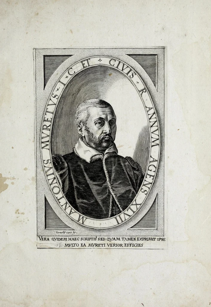 An illustration from Illvstrivm ivreconsvltorvm imagines : qvae inveniri potvervnt ad vivam effigiem expressae : ex musaeo Marci Mantuae Benauidij Patauini iureconsulti clarissimi, 1566, leaf 61