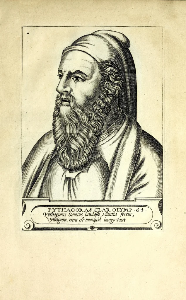 An illustration from Illvstrivm philosophorvm et poetarvm vetervm XII. effigies : ex antiquistum marmoreis tum aeneis signis ad viuum expressȩ & nũc primùm in lucem aeditae : opera Renati Boiuin .., 1566, leaf 13