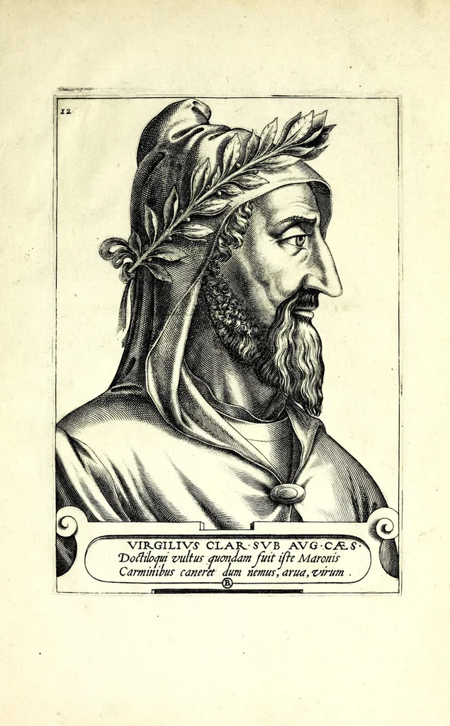 An illustration from Illvstrivm philosophorvm et poetarvm vetervm XII. effigies : ex antiquistum marmoreis tum aeneis signis ad viuum expressȩ & nũc primùm in lucem aeditae : opera Renati Boiuin .., 1566, leaf 33