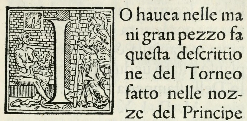 An illustration from Il Mago rilvcente : torneo fatto nella città di Ferrara per le nozze del principe & della principessa di Vrbino : a IX. di febraro M.D.LXX, 1570, leaf 7