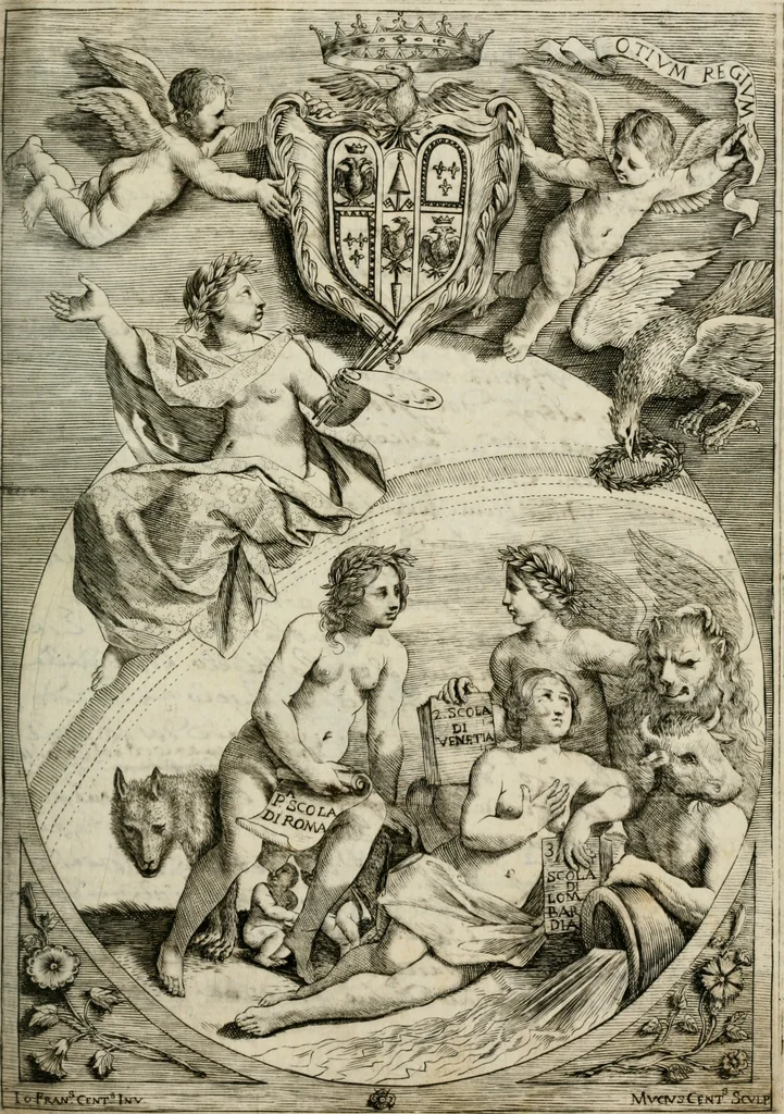 An illustration from Il microcosmo della pittura, overo, Trattato diviso in due libri : nel primo spettante alla theorica si discorre delle grandezze d'essa pittura ... : nel secondo, che in ordine al primo dimostra la pratica, s'additano l'opere diverse più famose ..., 1657, leaf 12