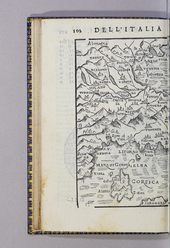 An illustration from Il mondo e sue parti cioe Europa, Affrica, Asia, et America. : Nel quale, oltre alle tauole in disegno, si discorre delle sue prouincie, regni, regioni, città ... e costumi., 1595, leaf 116