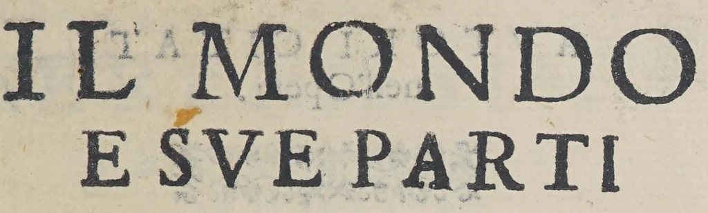 An illustration from Il mondo e sue parti cioe Europa, Affrica, Asia, et America. : Nel quale, oltre alle tauole in disegno, si discorre delle sue prouincie, regni, regioni, città ... e costumi., 1595, leaf 7