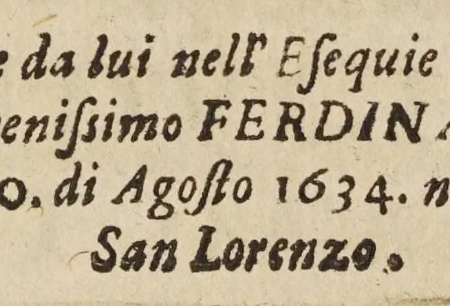 An illustration from Il morte del serenissimo principe Francesco di Toscana, 1634, leaf 5
