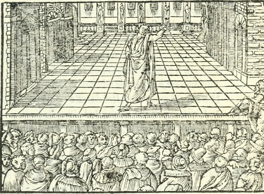 An illustration from Il pellegrino : comedia nova, 1552, leaf 12