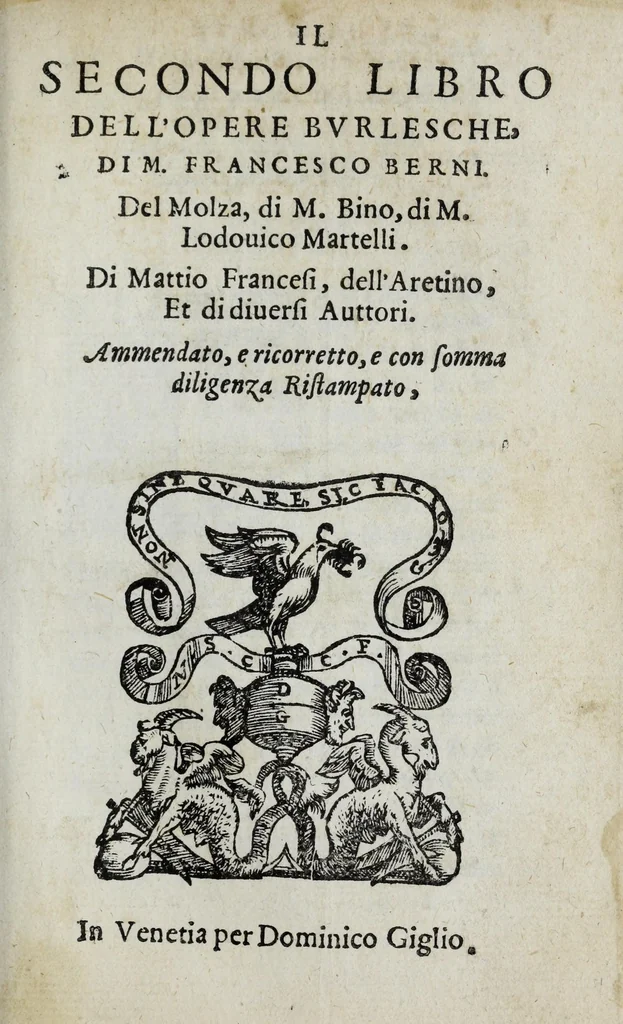 An illustration from Il primo[-secondo] libro dell'opere bvrlesche, 1564, leaf 425