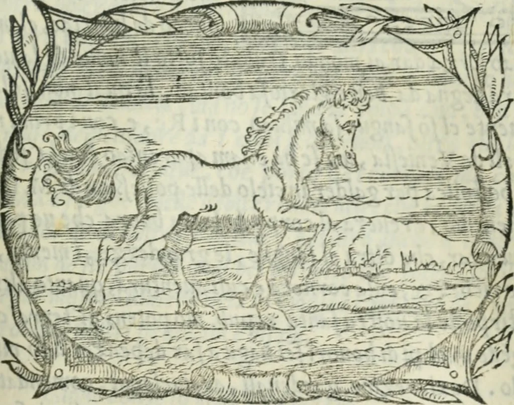 An illustration from Il rimanente de le piacevole, et ingeniose lettere indirizzate a diuersi, con bellissime argutie. Sotto varii, et sottilissimi discorsi, dechiarati, 1557, leaf 4