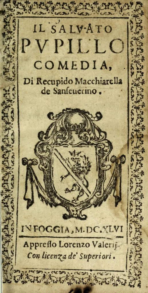 An illustration from Il salvato pvpillo : comedia, 1646, leaf 5