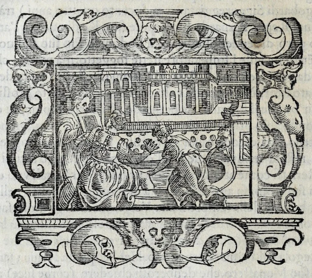 An illustration from Il santoario di Parma doue si hanno tutte le vite de' corpi santi, & de' beati, 1593, leaf 36