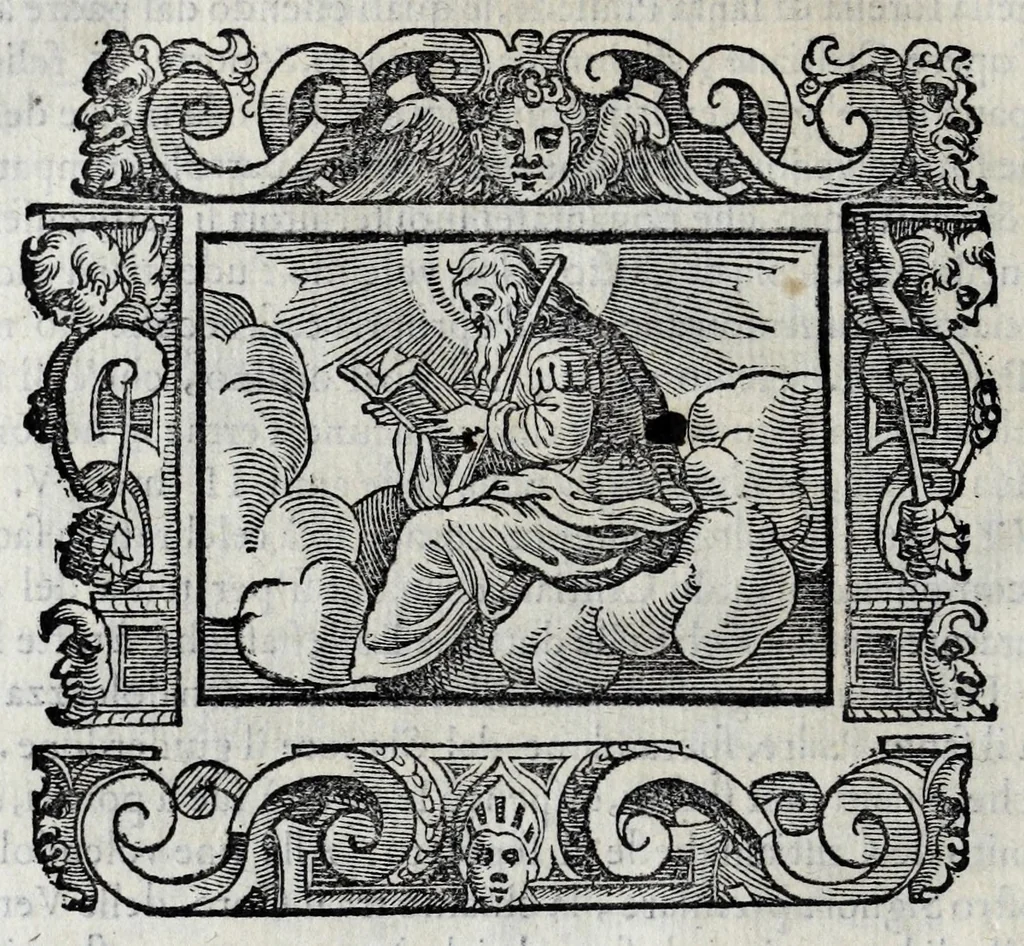 An illustration from Il santoario di Parma doue si hanno tutte le vite de' corpi santi, & de' beati, 1593, leaf 38