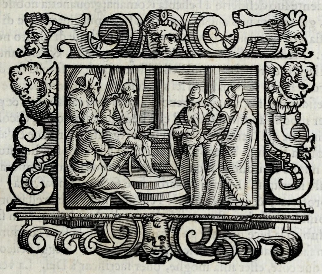An illustration from Il santoario di Parma doue si hanno tutte le vite de' corpi santi, & de' beati, 1593, leaf 47