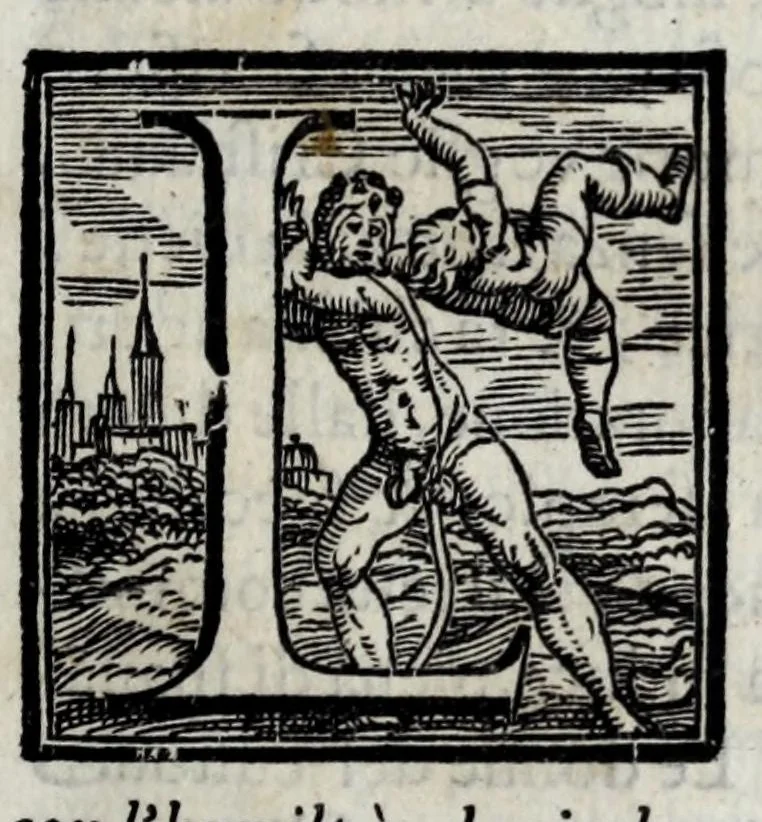 An illustration from Il santoario di Parma doue si hanno tutte le vite de' corpi santi, & de' beati, 1593, leaf 47