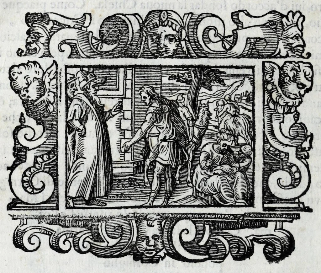 An illustration from Il santoario di Parma doue si hanno tutte le vite de' corpi santi, & de' beati, 1593, leaf 54