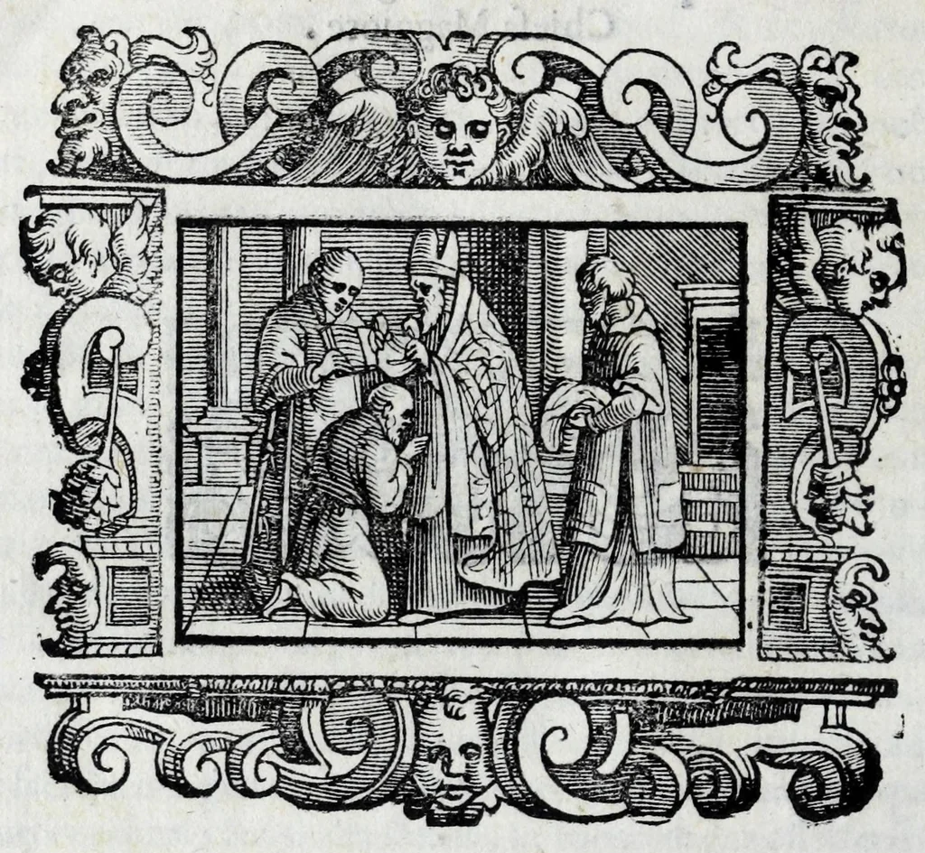 An illustration from Il santoario di Parma doue si hanno tutte le vite de' corpi santi, & de' beati, 1593, leaf 62