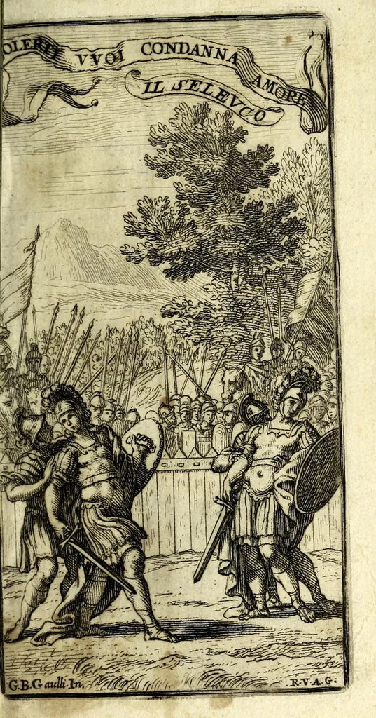 An illustration from Il Selevco : drama per mvsica, 1693, leaf 3