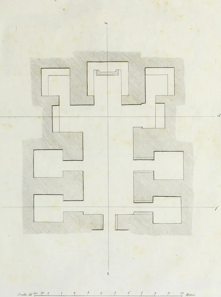 An illustration from Il Sepolcro dei Volunni scoperto in Perugia nel febbrajo del 1840 : ed altri monumenti inediti etruschi e romani ..., 1840, leaf 66
