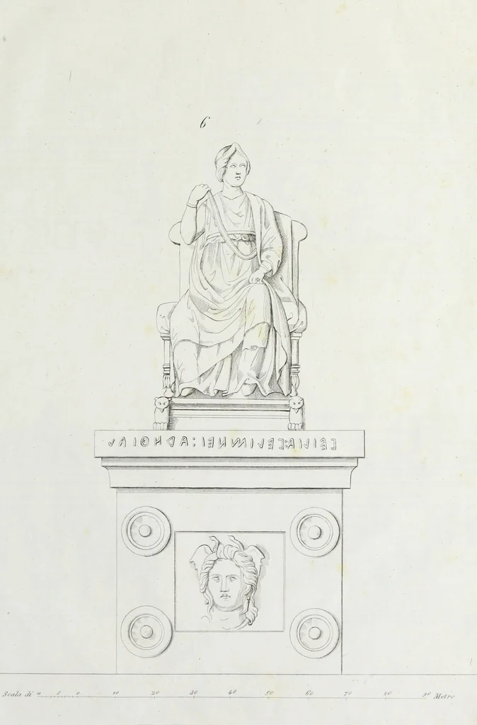 An illustration from Il Sepolcro dei Volunni scoperto in Perugia nel febbrajo del 1840 : ed altri monumenti inediti etruschi e romani ..., 1840, leaf 76
