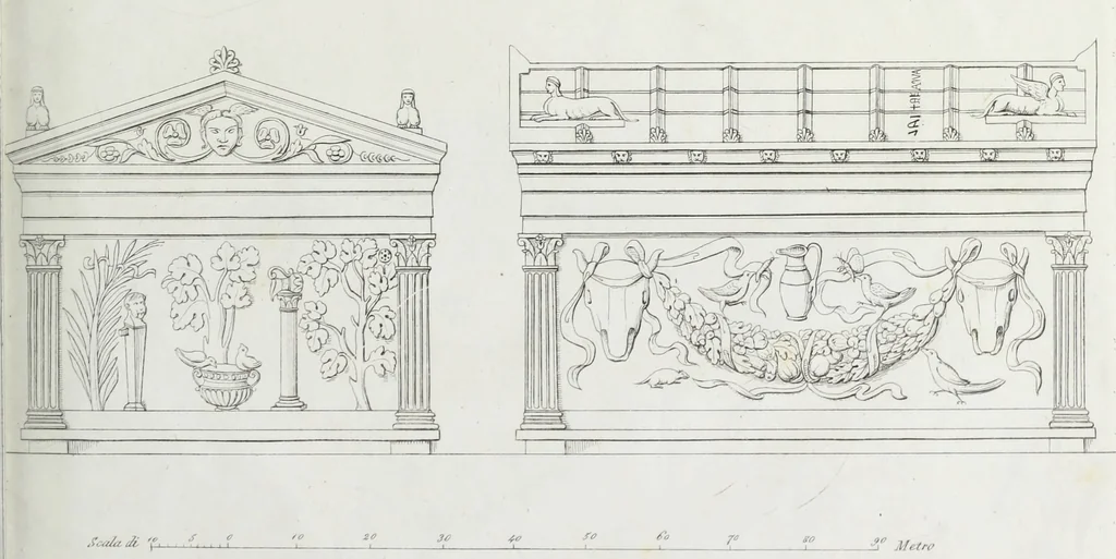 An illustration from Il Sepolcro dei Volunni scoperto in Perugia nel febbrajo del 1840 : ed altri monumenti inediti etruschi e romani ..., 1840, leaf 78