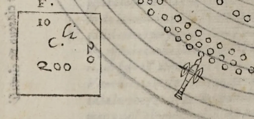An illustration from Il soldato di Giovanni Altoni fiorentino : della scienza ed arte della guerra, 1604, leaf 64