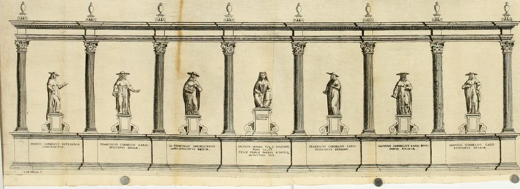 An illustration from Il sontvoso apparato fatto dalla magnifica citta di Brescia nel felice ritorno dell'illv. & reuerendiss. vescouo suo il cardinale Morosini : con la spositione de' sensi simbolici che in esso si contengono, 1591, leaf 13