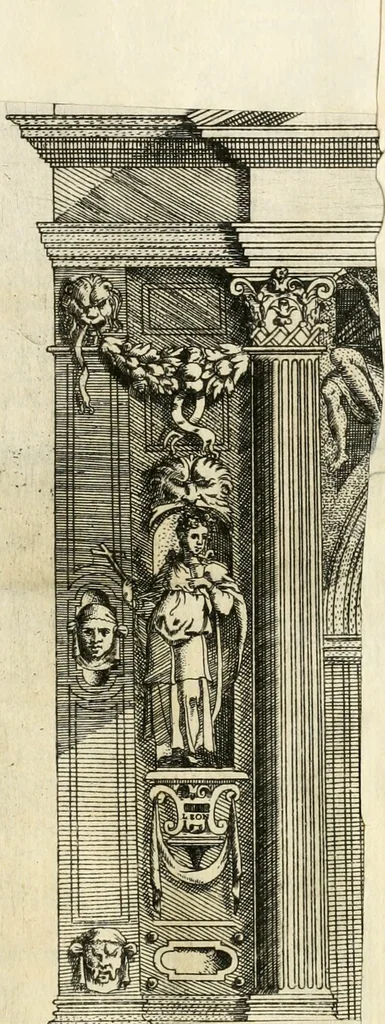 An illustration from Il sontvoso apparato fatto dalla magnifica citta di Brescia nel felice ritorno dell'illv. & reuerendiss. vescouo suo il cardinale Morosini : con la spositione de' sensi simbolici che in esso si contengono, 1591, leaf 84