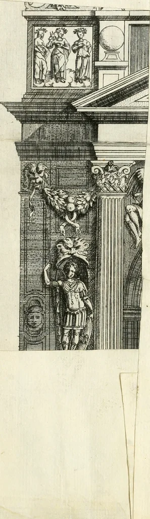 An illustration from Il sontvoso apparato fatto dalla magnifica citta di Brescia nel felice ritorno dell'illv. & reuerendiss. vescouo suo il cardinale Morosini : con la spositione de' sensi simbolici che in esso si contengono, 1591, leaf 90
