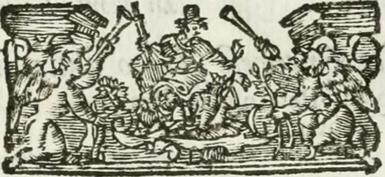 An illustration from Il Teatro d'onore : aperto li 10. agosto di quest'anno 1694 nel Ducale collegio de' nobili di Parma, per rimeritare que' signori convittori, che nello studio delle lettere e delle arti cavalleresche si sono sopra gli altri segnalati, e consacrato all' Altezza Serenissima di Ranuccio II, duca di Parma, Piacenza, &c, 1694, leaf 12