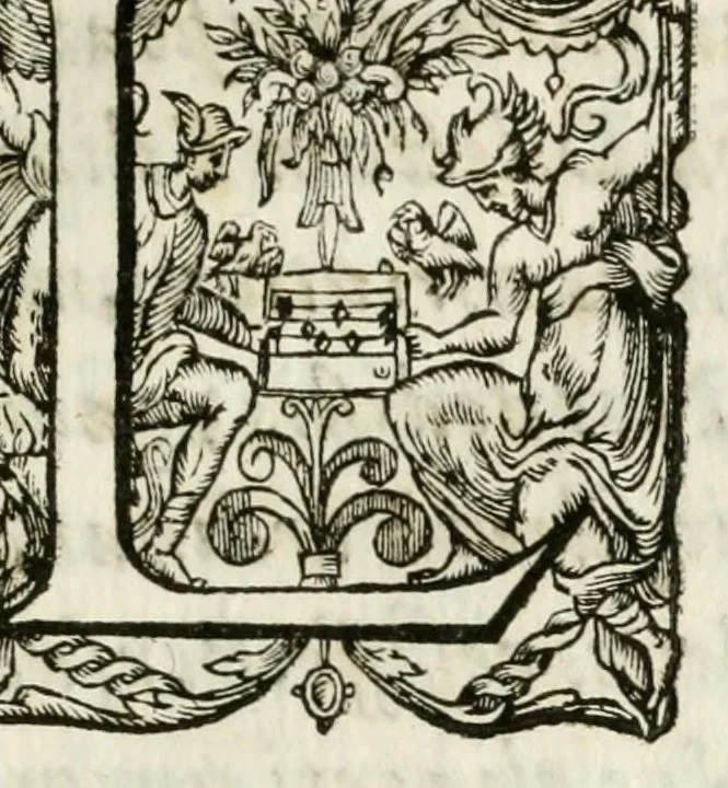 An illustration from Il tempio delle virtù : apparato fatto dagl'illustrissimi abati e Collegio de signori conti e cauallieri giurisconsulti, per applaudere alla porpora dell' eminentissimo sig. cardinale Ferdinando d'Adda loro collega, 1690, leaf 5