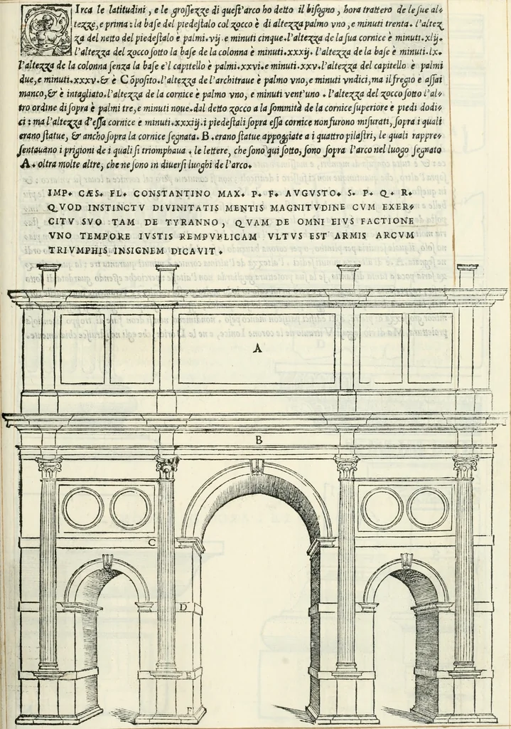An illustration from Il terzo libro : nel qval si figvrano, e descrivono le antiqvita di Roma, e le altre che sono in Italia e fvori d'Italia ..., 1540, leaf 124