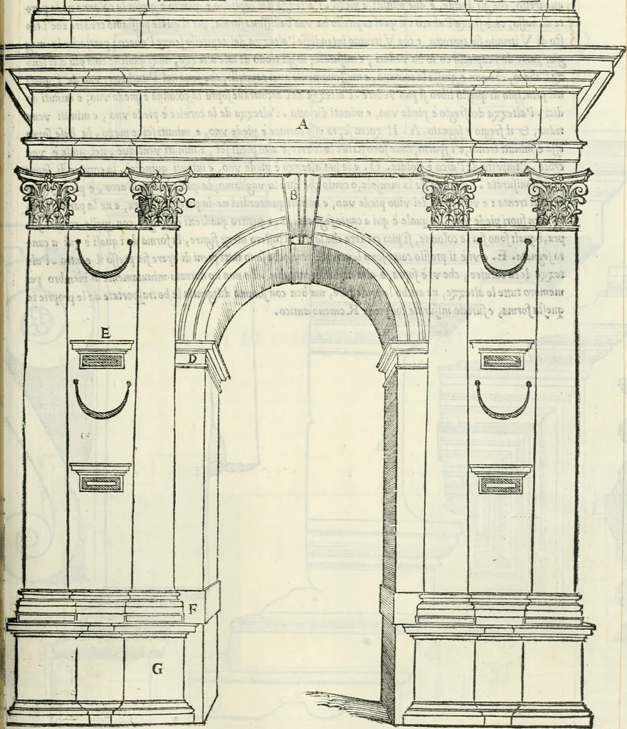 An illustration from Il terzo libro : nel qval si figvrano, e descrivono le antiqvita di Roma, e le altre che sono in Italia e fvori d'Italia ..., 1540, leaf 128