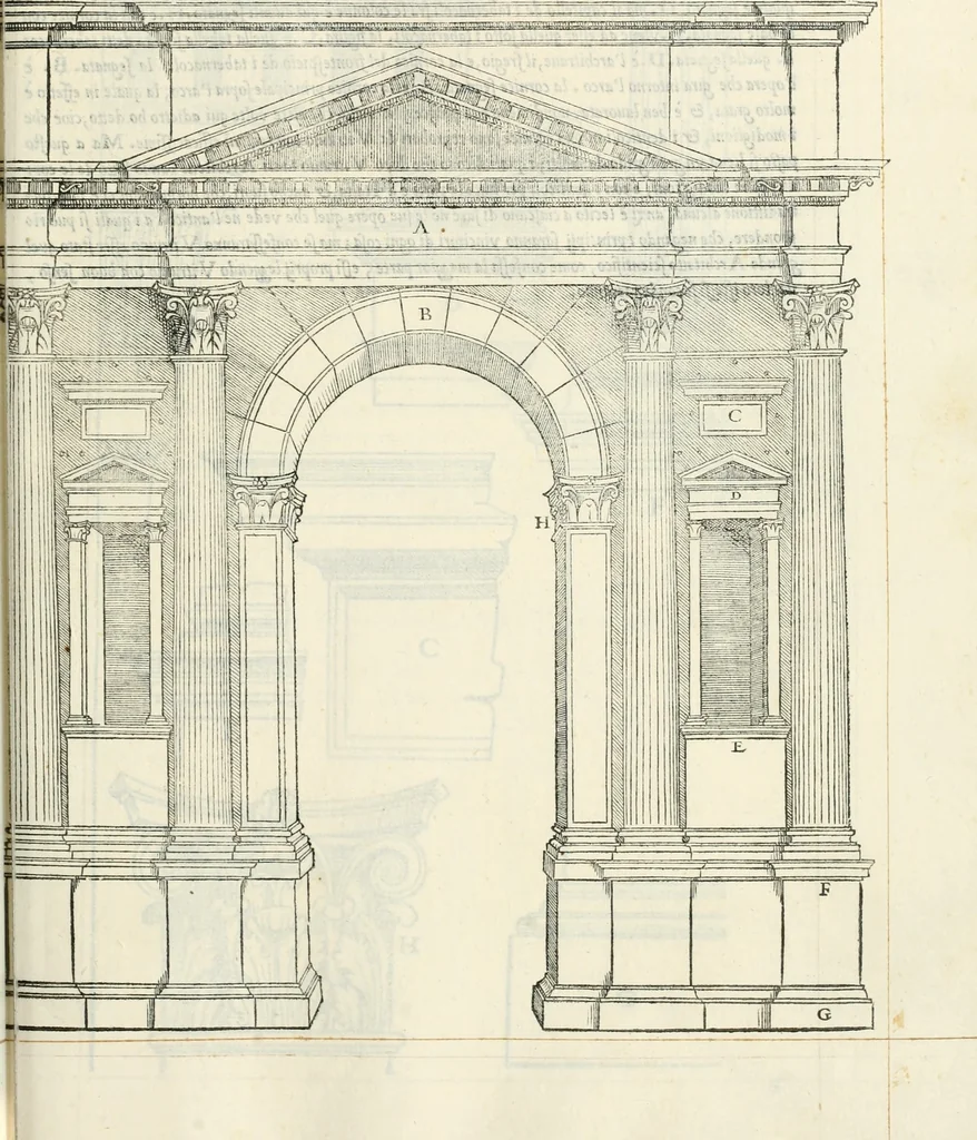 An illustration from Il terzo libro : nel qval si figvrano, e descrivono le antiqvita di Roma, e le altre che sono in Italia e fvori d'Italia ..., 1540, leaf 136