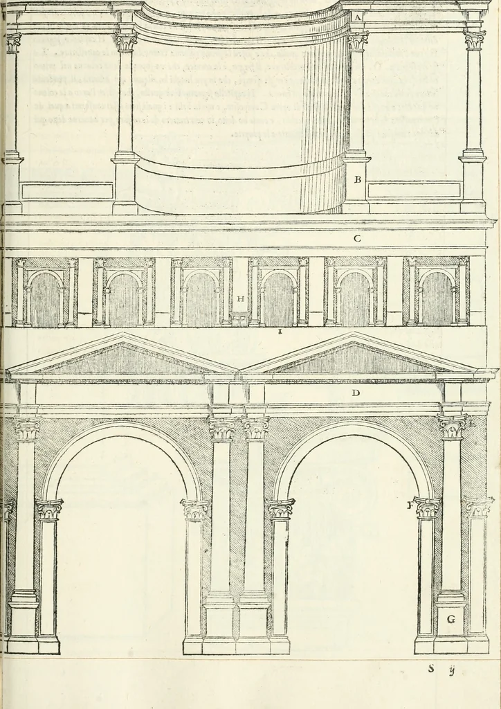 An illustration from Il terzo libro : nel qval si figvrano, e descrivono le antiqvita di Roma, e le altre che sono in Italia e fvori d'Italia ..., 1540, leaf 140