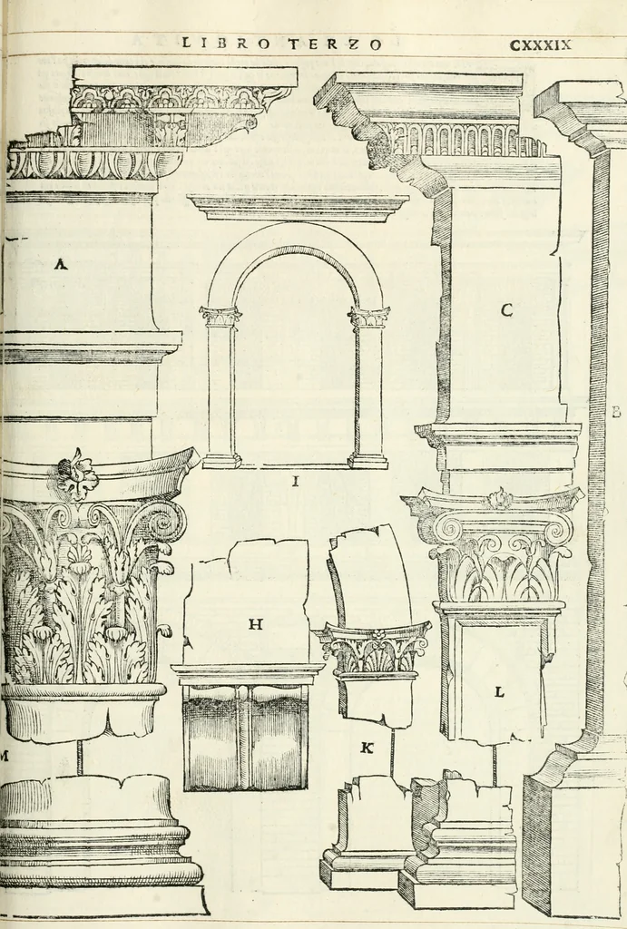 An illustration from Il terzo libro : nel qval si figvrano, e descrivono le antiqvita di Roma, e le altre che sono in Italia e fvori d'Italia ..., 1540, leaf 144