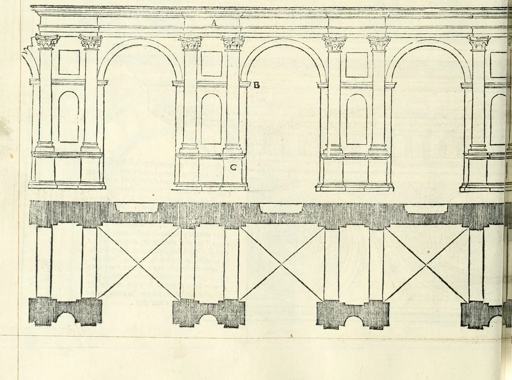 An illustration from Il terzo libro : nel qval si figvrano, e descrivono le antiqvita di Roma, e le altre che sono in Italia e fvori d'Italia ..., 1540, leaf 147