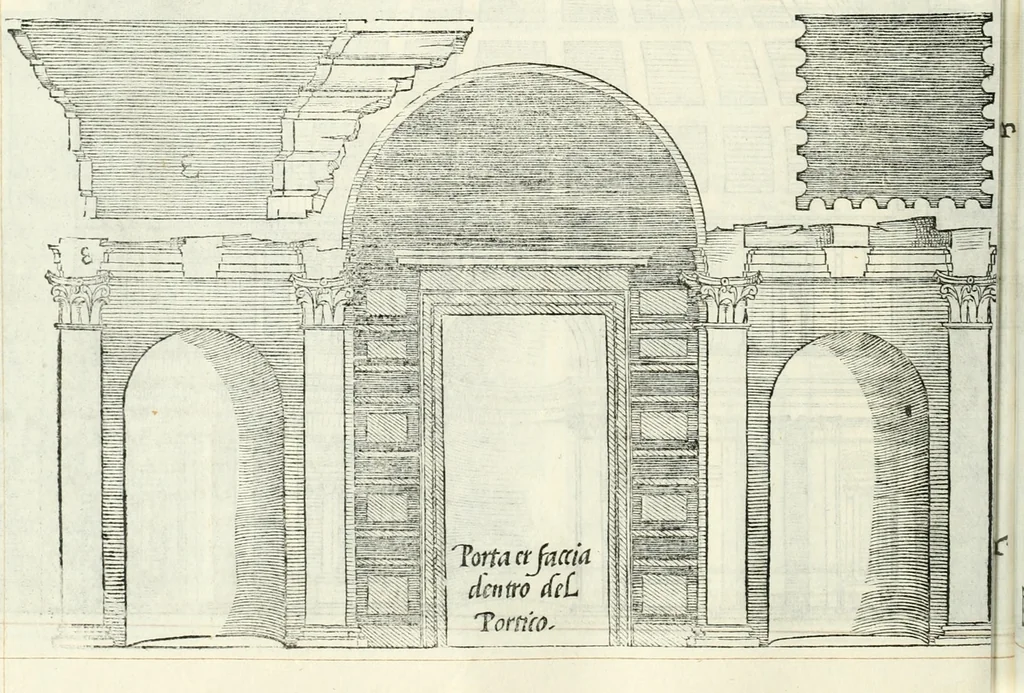 An illustration from Il terzo libro : nel qval si figvrano, e descrivono le antiqvita di Roma, e le altre che sono in Italia e fvori d'Italia ..., 1540, leaf 15