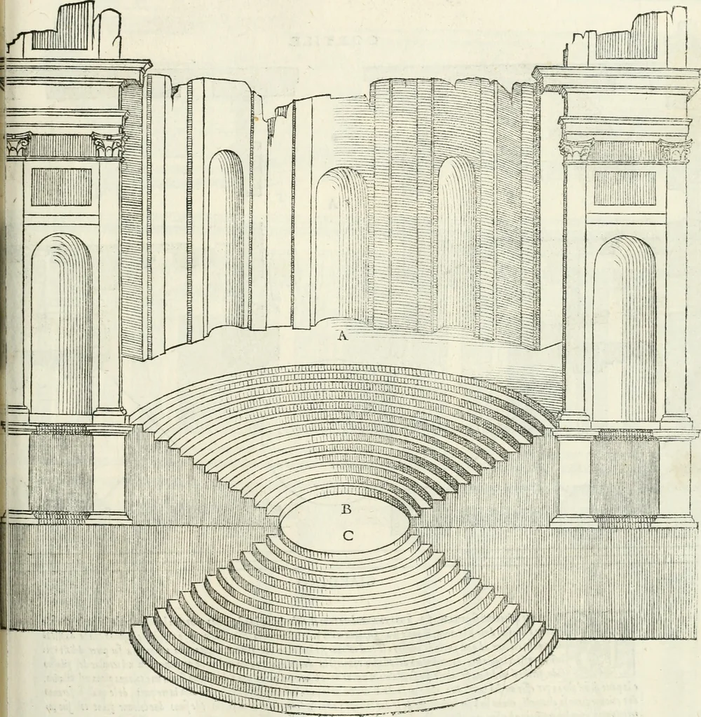 An illustration from Il terzo libro : nel qval si figvrano, e descrivono le antiqvita di Roma, e le altre che sono in Italia e fvori d'Italia ..., 1540, leaf 152