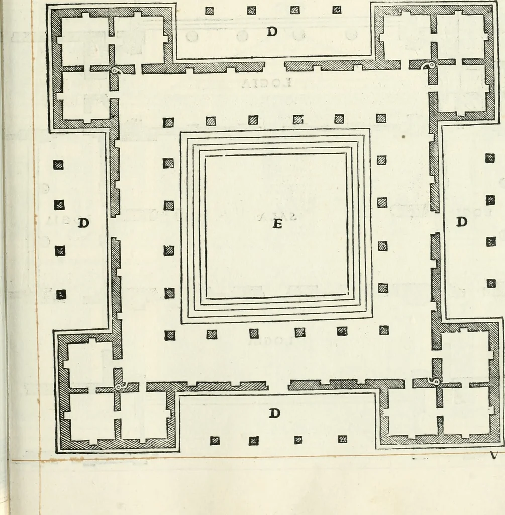 An illustration from Il terzo libro : nel qval si figvrano, e descrivono le antiqvita di Roma, e le altre che sono in Italia e fvori d'Italia ..., 1540, leaf 156