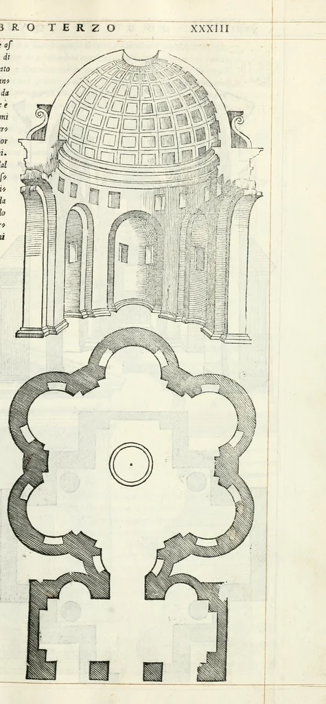 An illustration from Il terzo libro : nel qval si figvrano, e descrivono le antiqvita di Roma, e le altre che sono in Italia e fvori d'Italia ..., 1540, leaf 38