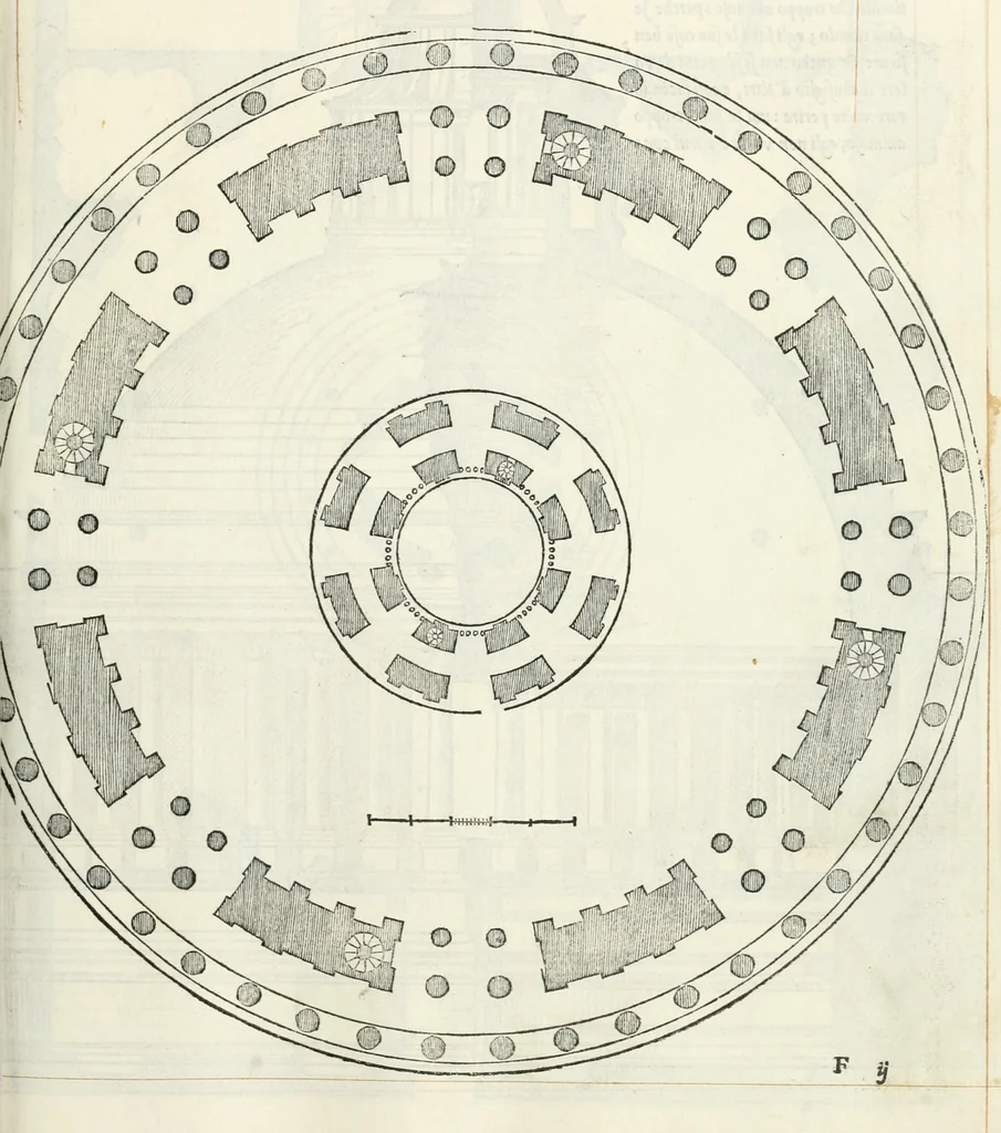 An illustration from Il terzo libro : nel qval si figvrano, e descrivono le antiqvita di Roma, e le altre che sono in Italia e fvori d'Italia ..., 1540, leaf 44