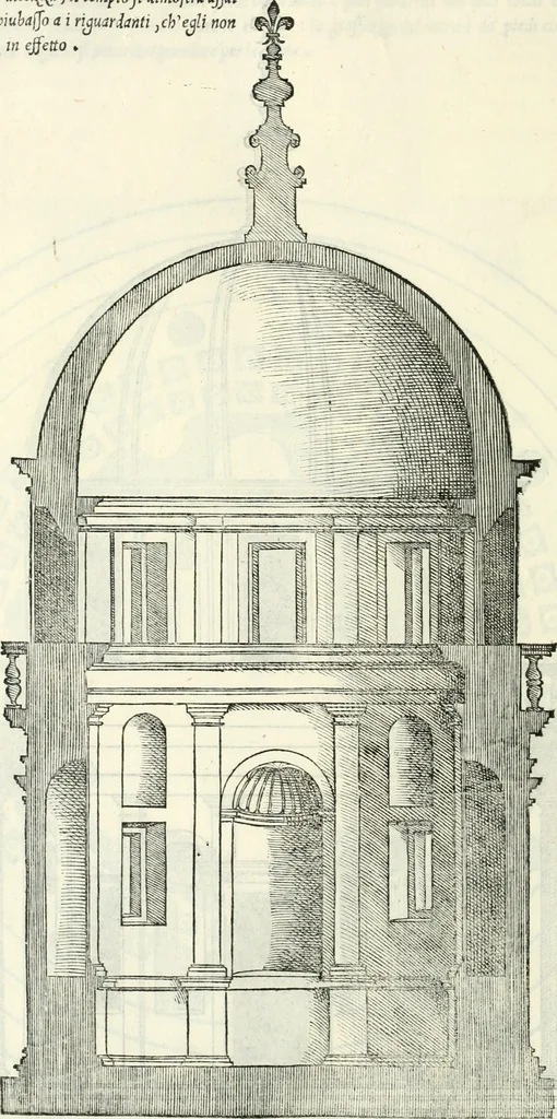 An illustration from Il terzo libro : nel qval si figvrano, e descrivono le antiqvita di Roma, e le altre che sono in Italia e fvori d'Italia ..., 1540, leaf 49