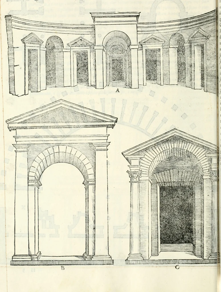 An illustration from Il terzo libro : nel qval si figvrano, e descrivono le antiqvita di Roma, e le altre che sono in Italia e fvori d'Italia ..., 1540, leaf 61