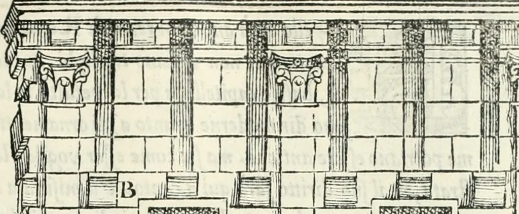 An illustration from Il terzo libro : nel qval si figvrano, e descrivono le antiqvita di Roma, e le altre che sono in Italia e fvori d'Italia ..., 1540, leaf 74