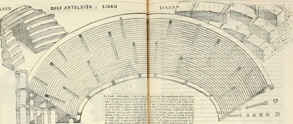 An illustration from Il terzo libro : nel qval si figvrano, e descrivono le antiqvita di Roma, e le altre che sono in Italia e fvori d'Italia ..., 1540, leaf 77