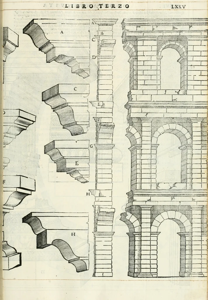 An illustration from Il terzo libro : nel qval si figvrano, e descrivono le antiqvita di Roma, e le altre che sono in Italia e fvori d'Italia ..., 1540, leaf 80