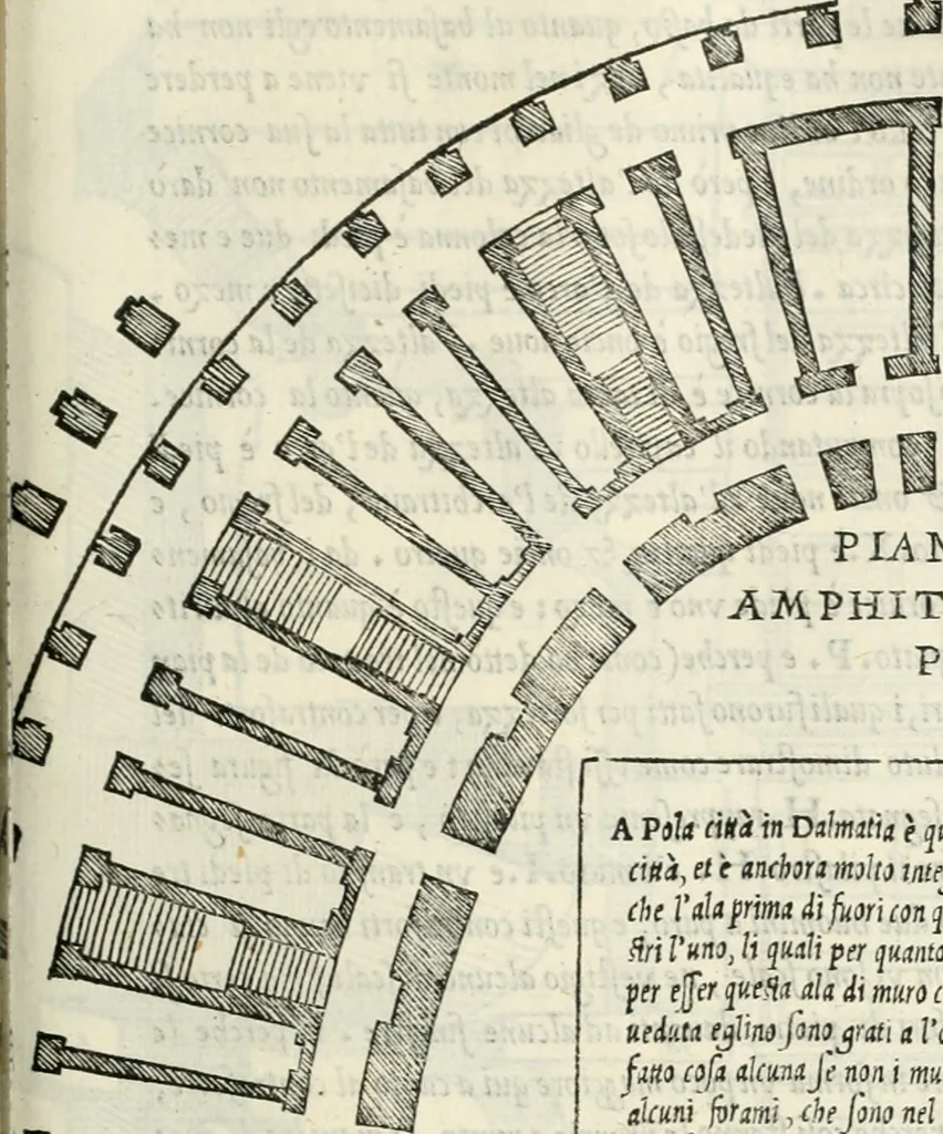 An illustration from Il terzo libro : nel qval si figvrano, e descrivono le antiqvita di Roma, e le altre che sono in Italia e fvori d'Italia ..., 1540, leaf 82