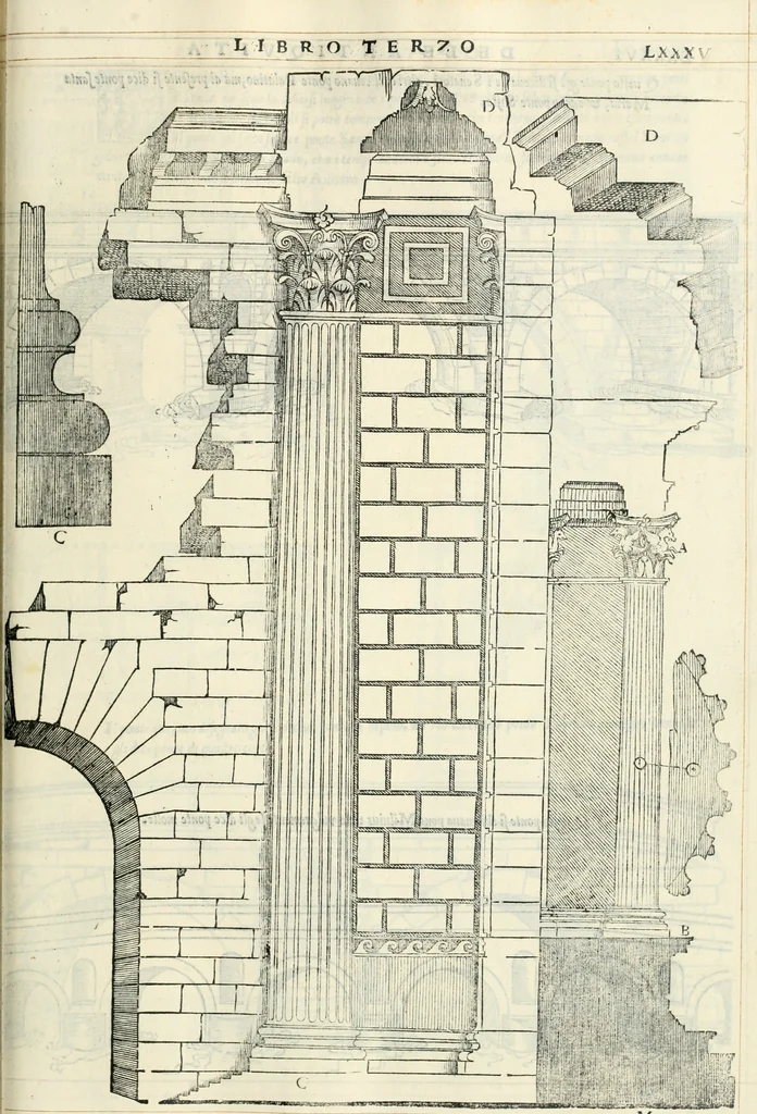 An illustration from Il terzo libro : nel qval si figvrano, e descrivono le antiqvita di Roma, e le altre che sono in Italia e fvori d'Italia ..., 1540, leaf 90