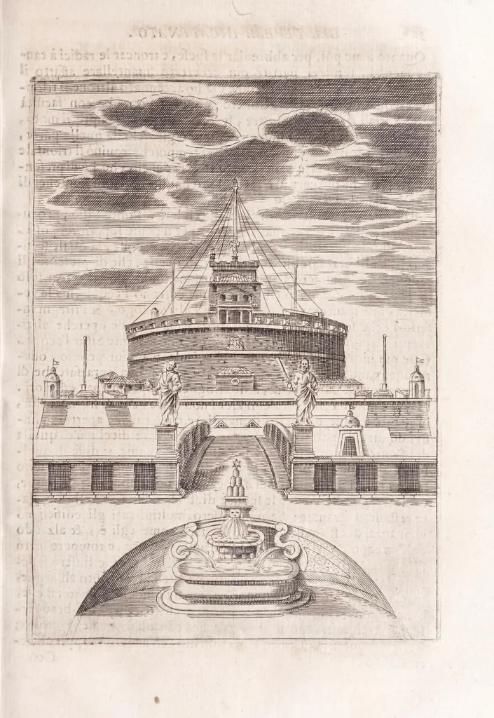 An illustration from Il Teuere incatenato, ouero, L'arte di frenar l'acque correnti, 1663, leaf 343