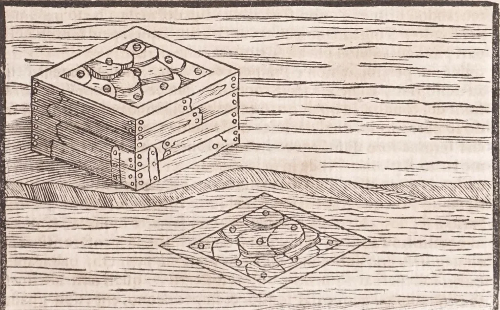 An illustration from Il Teuere incatenato, ouero, L'arte di frenar l'acque correnti, 1663, leaf 437