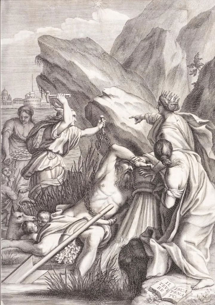 An illustration from Il Teuere incatenato, ouero, L'arte di frenar l'acque correnti, 1663, leaf 7
